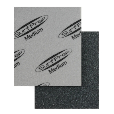 SurfPrep RAD Pads Grey foam-backed hand sanding pads.
