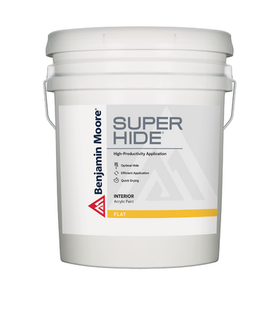 Benjamin Moore SuperHide Flat 5 Gallon Pail Interior Paint, available at Cincinnati Colors.