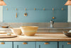 Benjamin Moore's 2021 Color of the Year, Aegean Teal, in a kitchen.