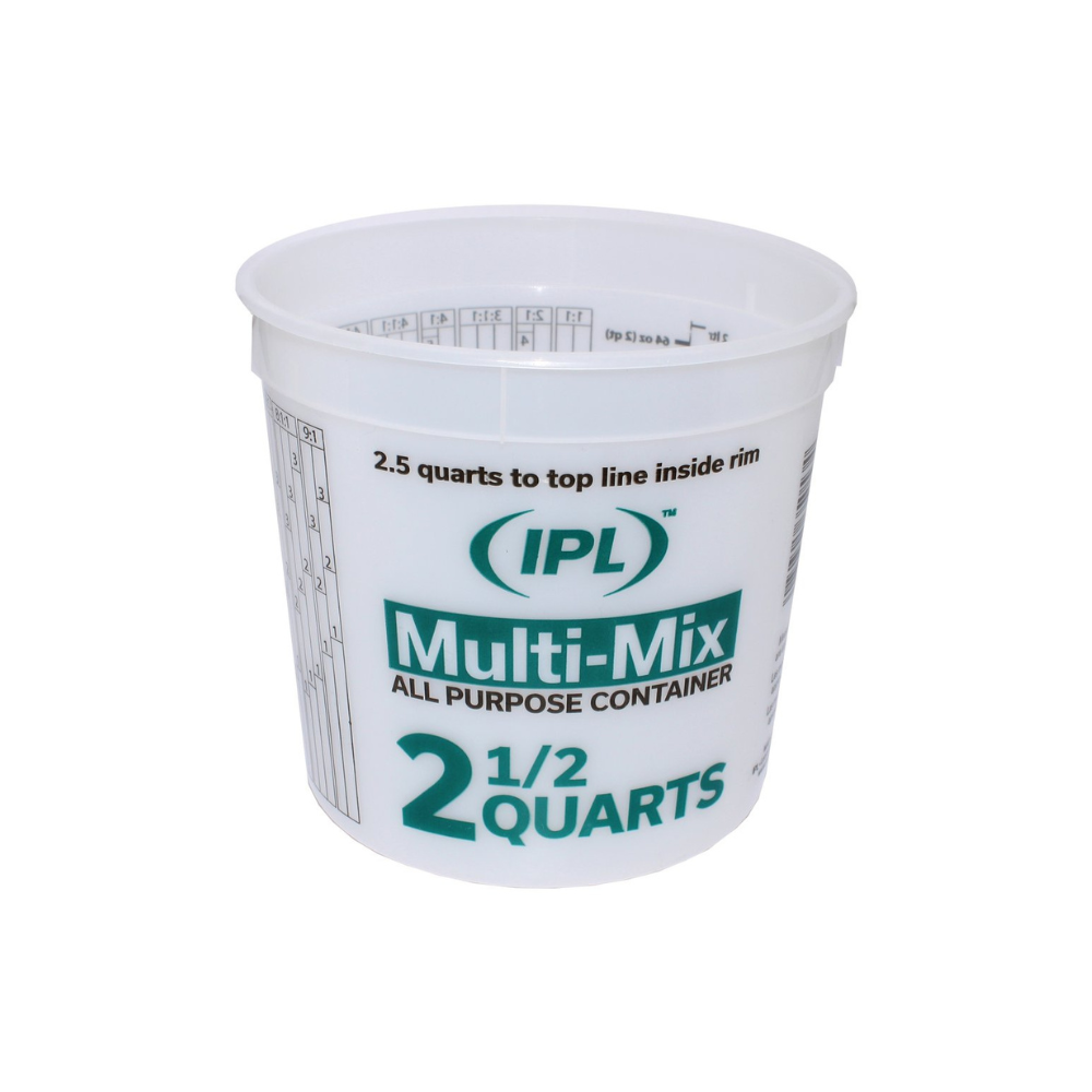 2.5 quart mix and measure container by Leaktite. Available at Cincinnati Color Paint & Coatings in Cincinnati Ohio.