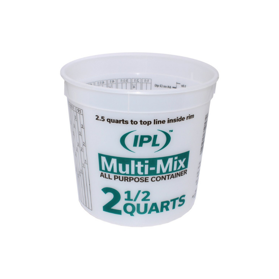 2.5 quart mix and measure container by Leaktite. Available at Cincinnati Color Paint & Coatings in Cincinnati Ohio.