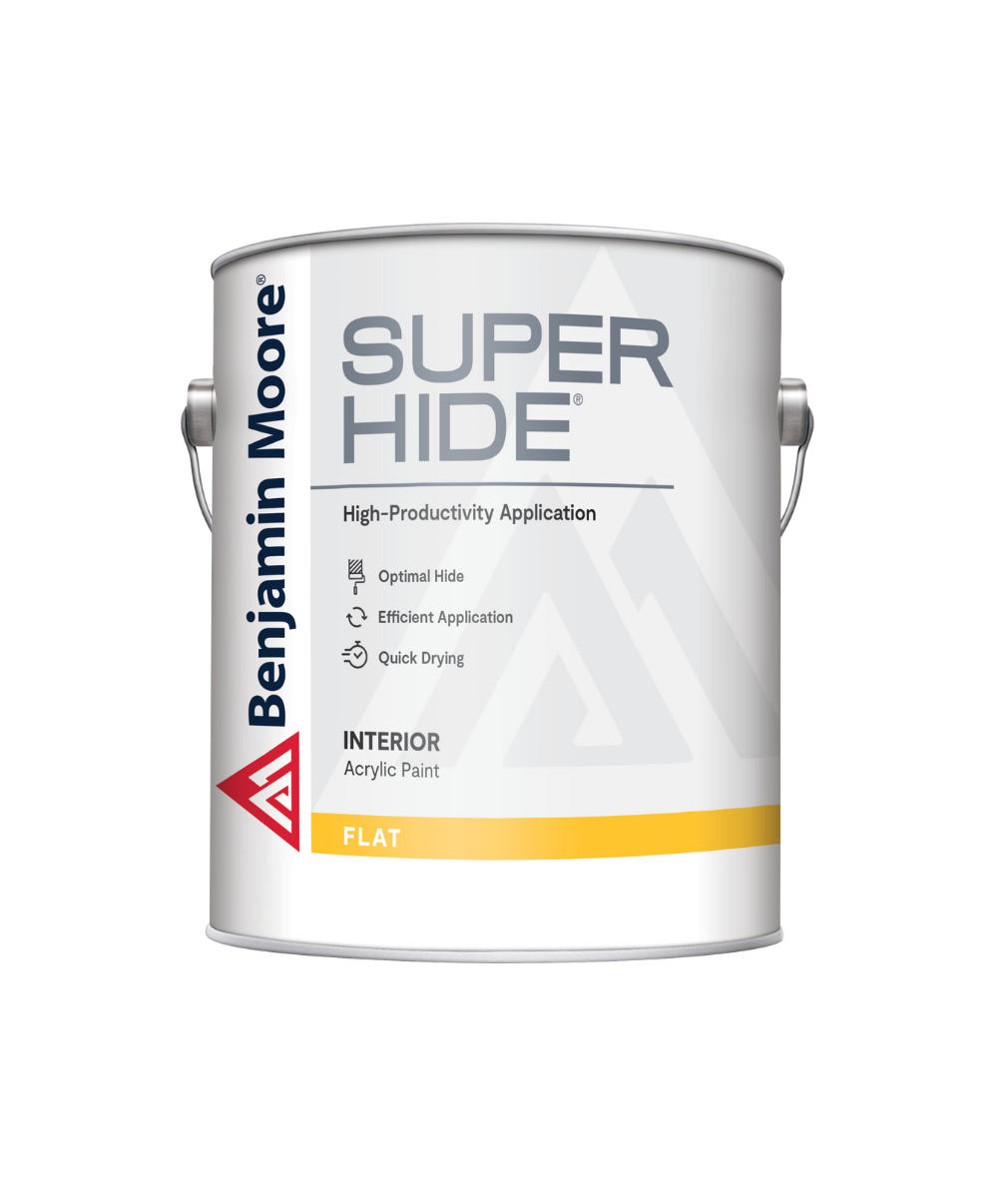 Benjamin Moore SuperHide Flat Interior Paint, available at Cincinnati Colors.