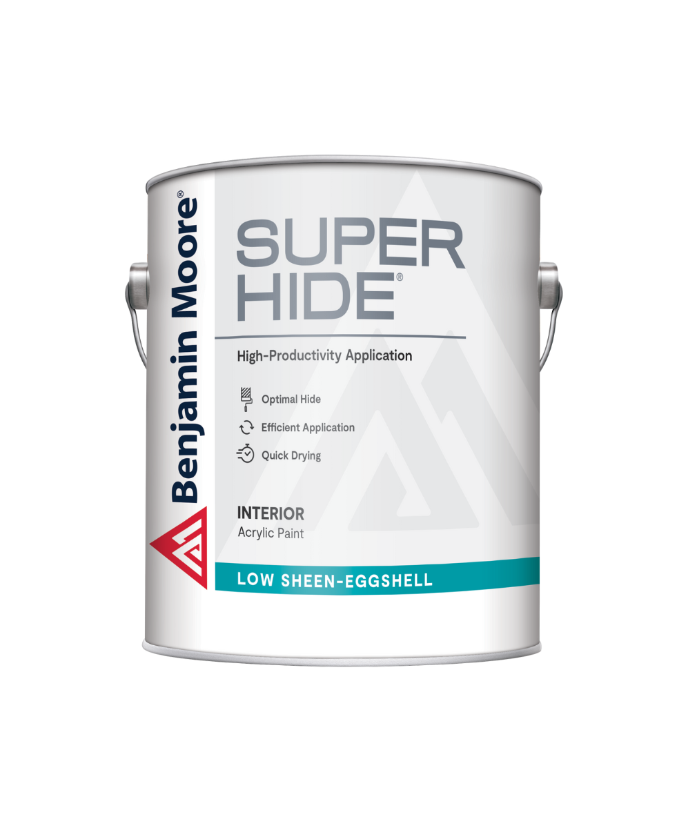 Benjamin Moore SuperHide Low-Sheen Eggshell Interior Paint, available at Cincinnati Colors.