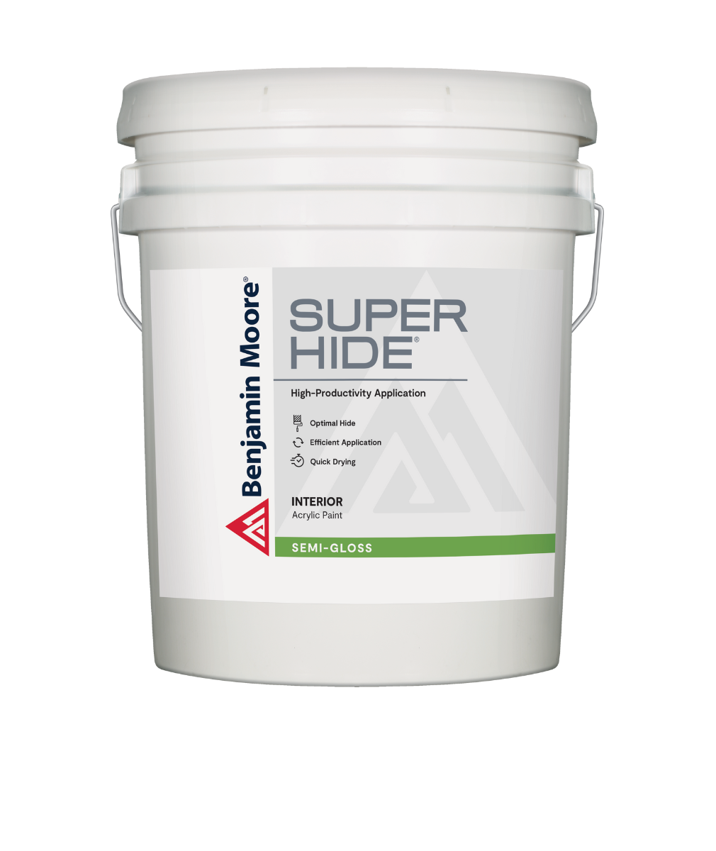 Benjamin Moore SuperHide Semi-Gloss 5 Gallon Pail Interior Paint, available at Cincinnati Colors.