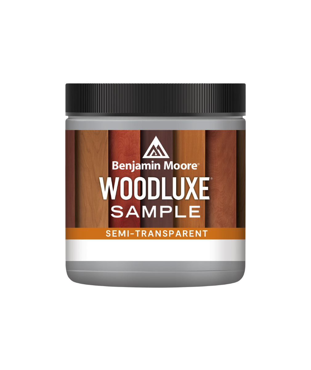 Benjamin Moore Woodluxe® Water-Based Semi-Transparent Exterior Stain Half Pint Sample available at Cincinnati Color Company.