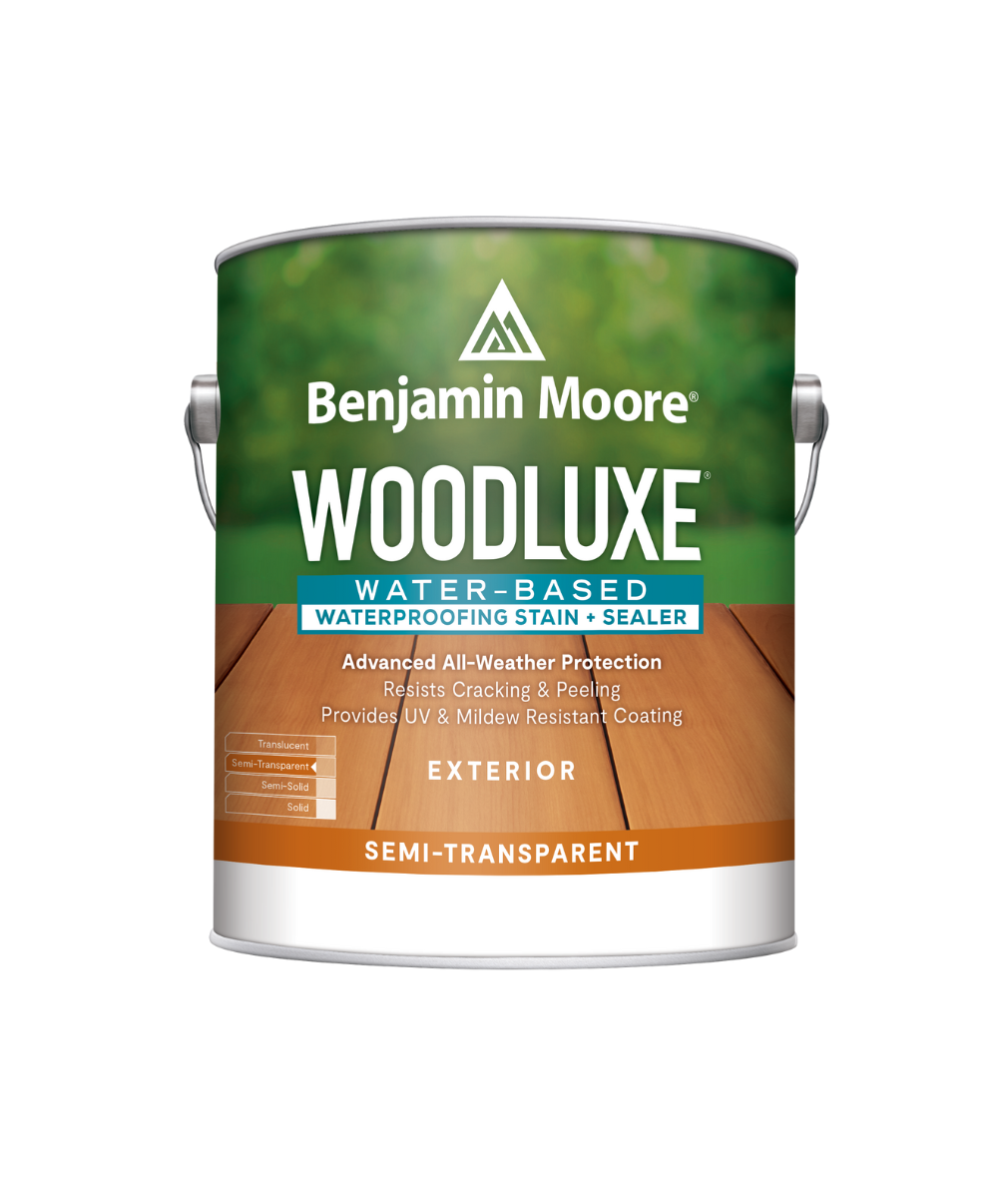 Benjamin Moore Woodluxe® Water-Based Semi-Transparent available at Cincinnati Color Company.