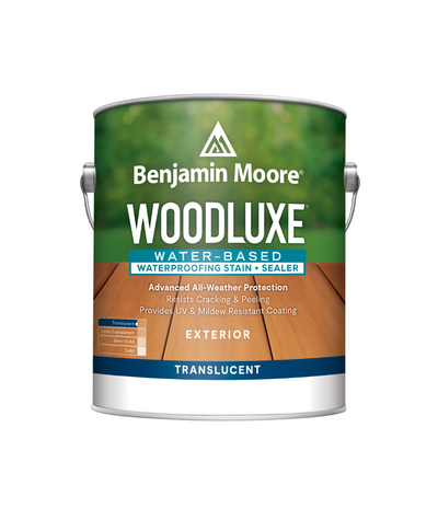 Benjamin Moore Woodluxe® Water-Based Translucent Exterior Stain available at Cincinnati Color Company.