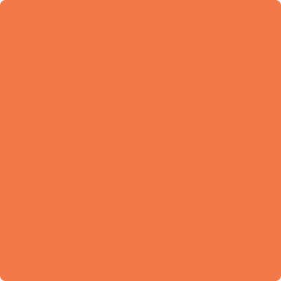 Benjamin Moore's paint color 2014-30 Tangy Orange from Cincinnati Color Company.