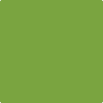 Benjamin Moore's paint color 2028-10 Iguana Green from Cincinnati Color Company.