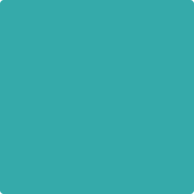 Benjamin Moore's paint color 733 Palm Coast Teal from Cincinnati Color Company.