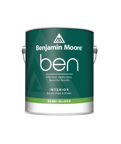 Benjamin Moore ben semi-gloss Interior Paint available at Cincinnati Color Company.