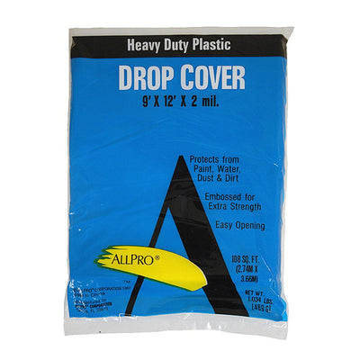 Allpro 9x12 2 mil plastic drop cloths, available at Cincinnati Colors.